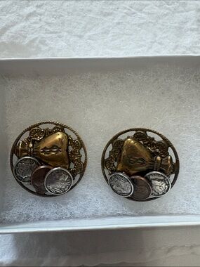 Vintage Shrunken Coin Earrings